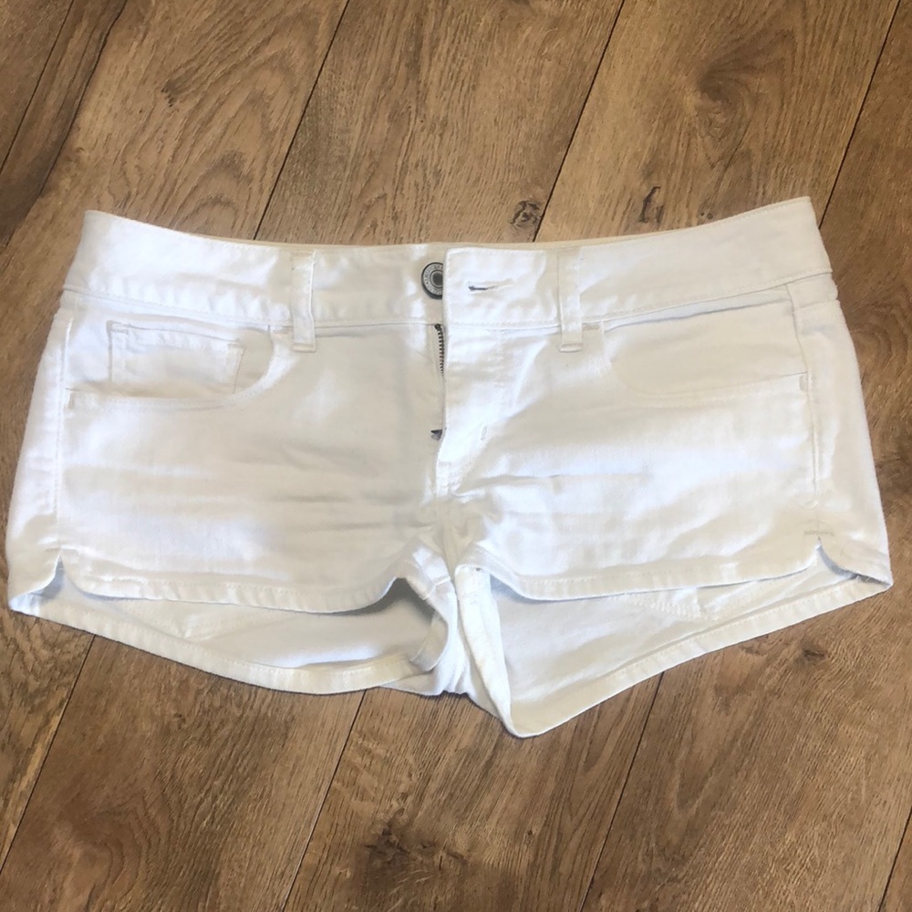 American Eagle white jean shorts
